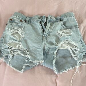 American eagle jean shorts, worn, size 000